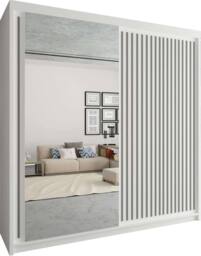 Sliding Wardrobes 4U Sleek Sliding Mirror Wardrobe with LED Various Sizes W203cm x H217cm in White - thumbnail 2