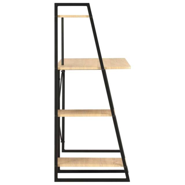 Berkfield Home Elegant Desk with Shelving Unit Black & Oak 102x50x117 cm - Size: 102 x 50 x 117 cm - image 1