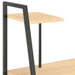 Berkfield Home Elegant Desk with Shelving Unit Black & Oak 102x50x117 cm - Size: 102 x 50 x 117 cm - thumbnail 5