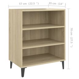Berkfield Home Sideboard Sonoma Oak 57x35x70 cm Engineered Wood in Brown - Size: 57 x 35 x 70 cm - thumbnail 6