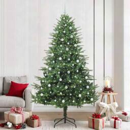 Berkfield Home Artificial Pre-lit Christmas Tree with Ball Set Green 240 cm - thumbnail 1