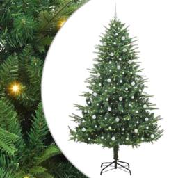 Berkfield Home Artificial Pre-lit Christmas Tree with Ball Set Green 240 cm - thumbnail 2