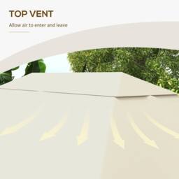 OUTSUNNY 3 x 4m Gazebo Canopy Replacement Gazebo Roof Cover, Cream White - thumbnail 6