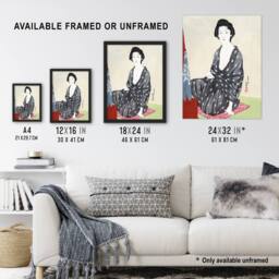 "Artery8 Woman In Summer Clothing Vintage Japan Wall Art Print Hashiguchi - Size: W18"" x H24""" - thumbnail 3