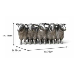 Gifts Direct 2 U Sheep Herd Planter Trough Metallic Finish in Metallic Silver - thumbnail 5