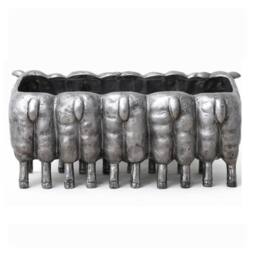 Gifts Direct 2 U Sheep Herd Planter Trough Metallic Finish in Metallic Silver - thumbnail 4