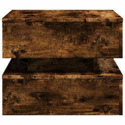 Berkfield Home Coffee Table with LED Lights Smoked Oak 50x50x40 cm in Brown - Size: 50 x 50 x 40 cm - thumbnail 8