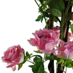 Leaf 150cm Artificial Pink Rose Tree - thumbnail 2
