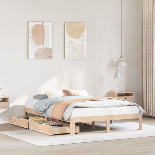 Berkfield Home Bed Frame with Drawers without Mattress 160x200 cm in Brown - image 1