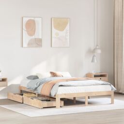 Berkfield Home Bed Frame with Drawers without Mattress 160x200 cm in Brown - thumbnail 1