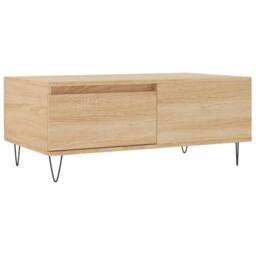 Berkfield Home Modern Coffee Table Sonoma Oak 90x50x36.5 cm Engineered Wood in Light Oak - thumbnail 3