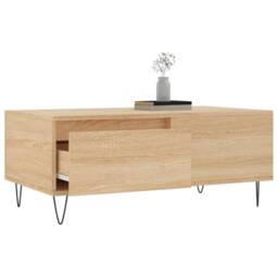 Berkfield Home Modern Coffee Table Sonoma Oak 90x50x36.5 cm Engineered Wood in Light Oak - thumbnail 1