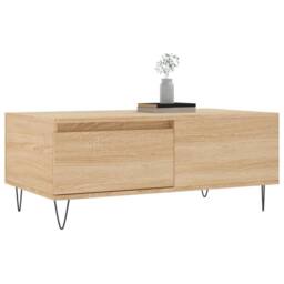 Berkfield Home Modern Coffee Table Sonoma Oak 90x50x36.5 cm Engineered Wood in Light Oak - thumbnail 4
