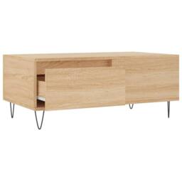 Berkfield Home Modern Coffee Table Sonoma Oak 90x50x36.5 cm Engineered Wood in Light Oak - thumbnail 6