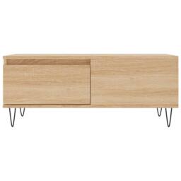 Berkfield Home Modern Coffee Table Sonoma Oak 90x50x36.5 cm Engineered Wood in Light Oak - thumbnail 5