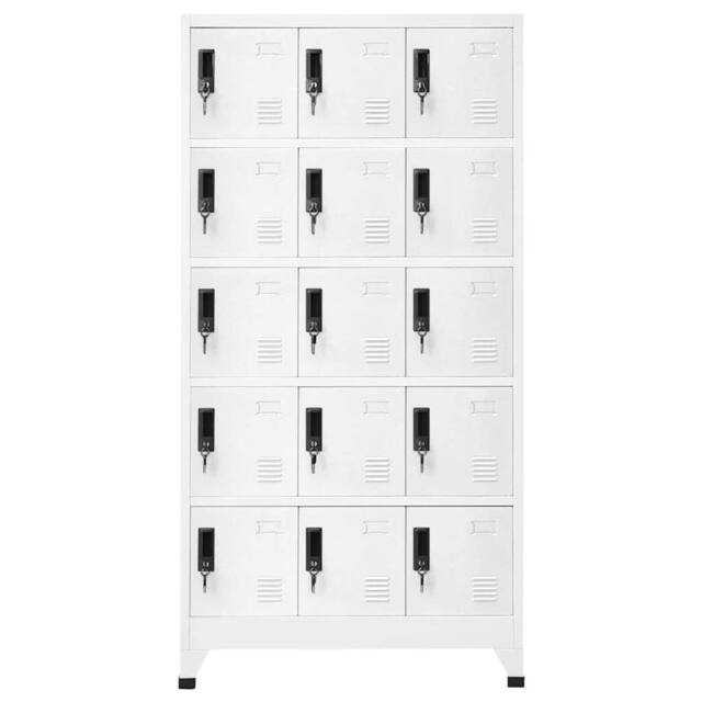 Berkfield Home Locker Cabinet White 90x40x180 cm Steel - Size: 90 x 40 x 180 cm - image 1