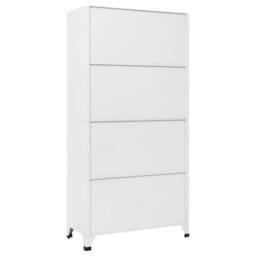Berkfield Home Locker Cabinet White 90x40x180 cm Steel - Size: 90 x 40 x 180 cm - thumbnail 5