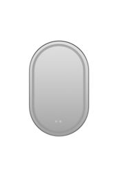 Living and Home Anti-fog Wall Mounted Oval LED Bathroom Mirror in Black - thumbnail 6