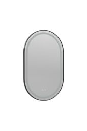 Living and Home Anti-fog Wall Mounted Oval LED Bathroom Mirror in Black - thumbnail 5