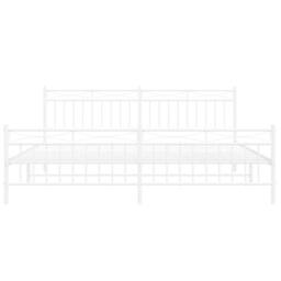 Berkfield Home Metal Bed Frame with Headboard & Footboard White 193x203 cm - thumbnail 6
