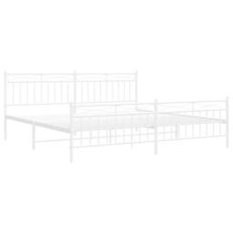 Berkfield Home Metal Bed Frame with Headboard & Footboard White 193x203 cm - thumbnail 5