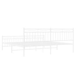 Berkfield Home Metal Bed Frame with Headboard & Footboard White 193x203 cm - thumbnail 8