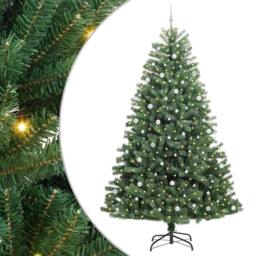 Berkfield Home Artificial Hinged Christmas Tree Green 270 cm PVC & Metal - thumbnail 2