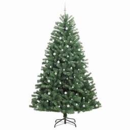 Berkfield Home Artificial Hinged Christmas Tree Green 270 cm PVC & Metal - thumbnail 4