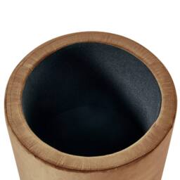 Wyld and Coco Dark Brown Velvet Storage Pouffe with Pine Wood Base - thumbnail 6