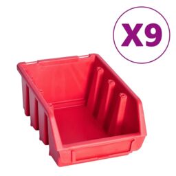 Berkfield Home 103 Piece Storage Bin Kit with Wall Panels Red & Black - thumbnail 2