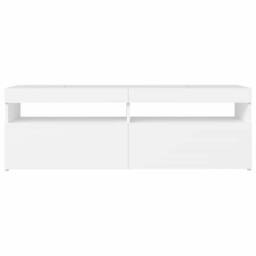 Berkfield Home TV Cabinet with LED Lights White 120x35x40 cm - Size: 120 x 35 x 40 cm - thumbnail 8