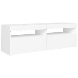 Berkfield Home TV Cabinet with LED Lights White 120x35x40 cm - Size: 120 x 35 x 40 cm - thumbnail 7