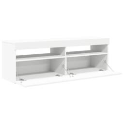 Berkfield Home TV Cabinet with LED Lights White 120x35x40 cm - Size: 120 x 35 x 40 cm - thumbnail 9