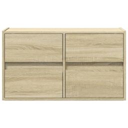 Berkfield Home TV Wall Cabinet with LED Lights Sonoma Oak 80x31x45 cm in Brown - Size: 80 x 31 x 45 cm - thumbnail 6