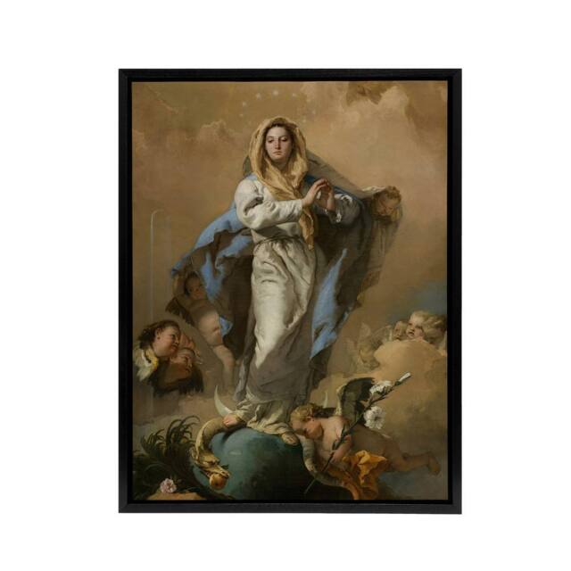 "Artery8 Giambattista Tiepolo Immaculate Conception of Mary Framed Canvas Art - Size: W12"" x H16""" - image 1