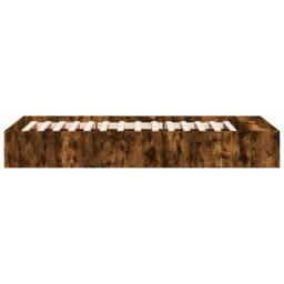 Berkfield Home Modern Bed Frame without Mattress Smoked Oak 90x190 cm Single in Brown - thumbnail 5