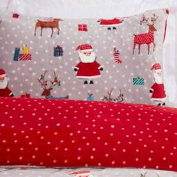 Smart Living Printed Santa Christmas Fleece Duvet Cover With Pillowcases - Size: Single - thumbnail 3