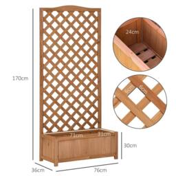 EONLION Brown-Garden Wooden Planter Box in Brown - Size: 100g - thumbnail 2