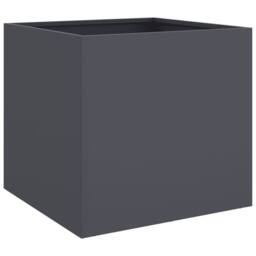 Berkfield Home Planters 2 pcs Anthracite 42x40x39 cm Steel in Charcoal - Size: 42 x 40 x 39 cm - thumbnail 4