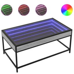 Berkfield Home Coffee Table with Infinity LED Grey Sonoma 90x50x41 cm - Size: 90 x 50 x 41 cm - thumbnail 1