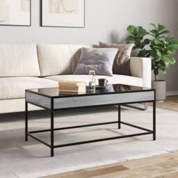 Berkfield Home Coffee Table with Infinity LED Grey Sonoma 90x50x41 cm - Size: 90 x 50 x 41 cm - thumbnail 4