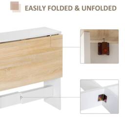 VOGREX Dining Table Small Breakfast Desk Folding Space in Light Oak - thumbnail 3