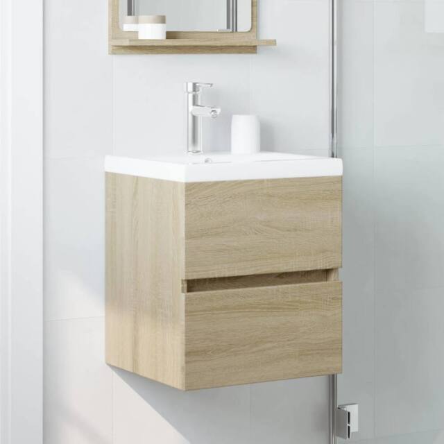 Berkfield Home Sink Cabinet Sonoma Oak 41x38.5x45 cm Engineered Wood in Light Tan - image 1