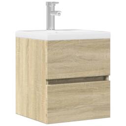 Berkfield Home Sink Cabinet Sonoma Oak 41x38.5x45 cm Engineered Wood in Light Tan - thumbnail 2