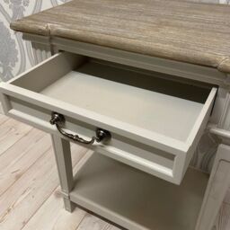 Minster 1 Drawer Side Table - Wood - L40 x W60 x H78 cm in White - Size: 1 Pack - thumbnail 7