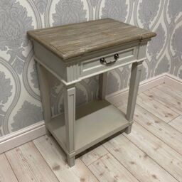 Minster 1 Drawer Side Table - Wood - L40 x W60 x H78 cm in White - Size: 1 Pack - thumbnail 3