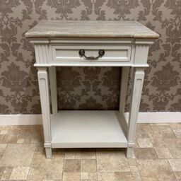 Minster 1 Drawer Side Table - Wood - L40 x W60 x H78 cm in White - Size: 1 Pack - thumbnail 6