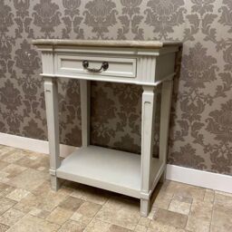 Minster 1 Drawer Side Table - Wood - L40 x W60 x H78 cm in White - Size: 1 Pack - thumbnail 5