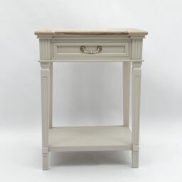 Minster 1 Drawer Side Table - Wood - L40 x W60 x H78 cm in White - Size: 1 Pack - thumbnail 2