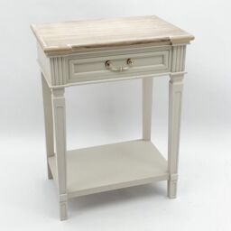Minster 1 Drawer Side Table - Wood - L40 x W60 x H78 cm in White - Size: 1 Pack - thumbnail 1